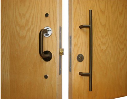 Jeflock Sliding Door Accessible Toilet Lock IBMA Bronze